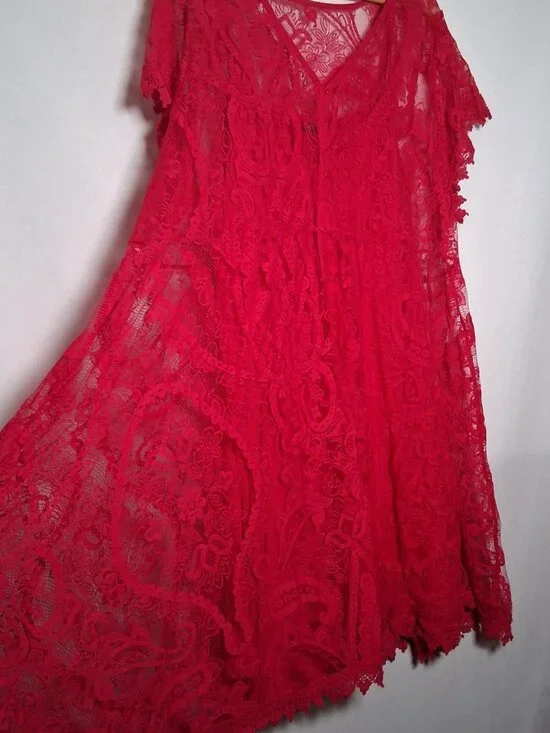 Torrid Size 4 Dress Plus Size 4X Hot Pink Lace Tank Dress Lining Barbiecore - Picture 3 of 14